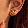 GEMCHIC Women's Minimalist Gold Starfish Stud Earrings 18K Plated Stainless Steel Ocean Beach Summer Jewelry