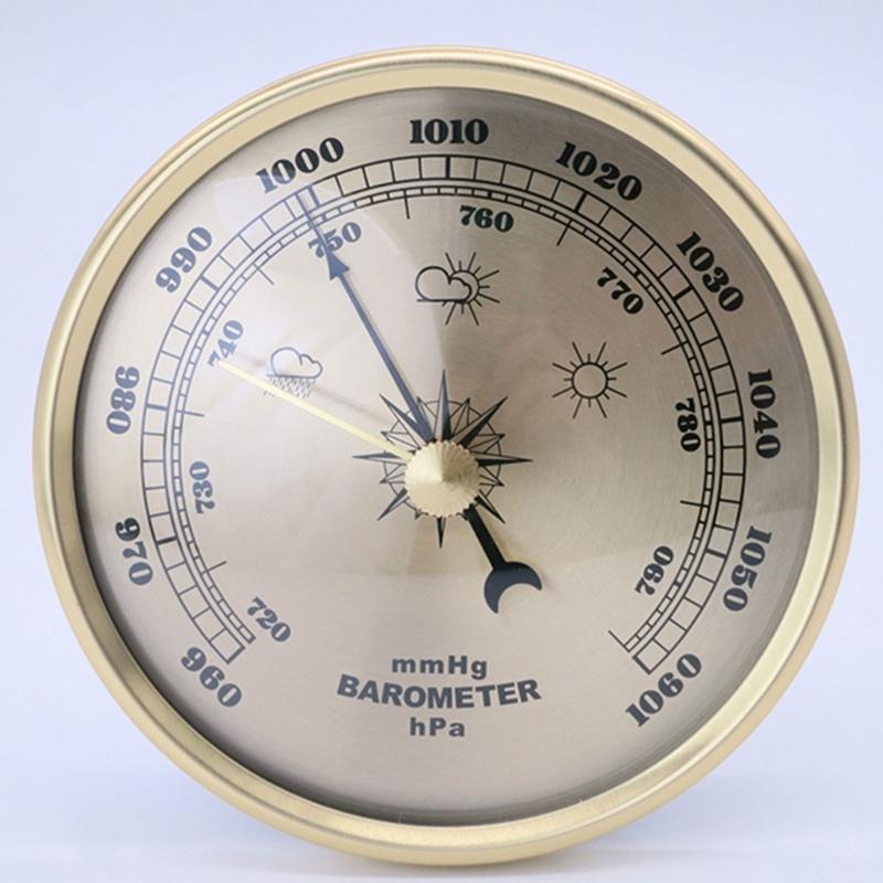 Barometro Vintage Stazioni Meteo Strumento Con Igrometro Termometri Per Uso Interno ed Esterno Cornice Metallica