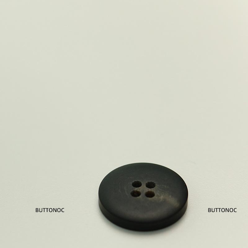 Four-Eye Black Button Resin Button Versatile Trench Coat Suit Jacket Button Men'S And Women'S Clothes Decorative Flat Button