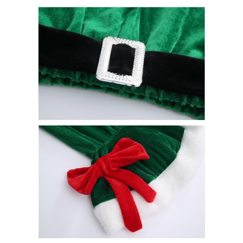 Kids Girls Boys Santa Claus Xmas Elf Top Pants Hat Sets Children Christmas New Year Cosplay Costumes Kindergarten Performance Role Play Outfit