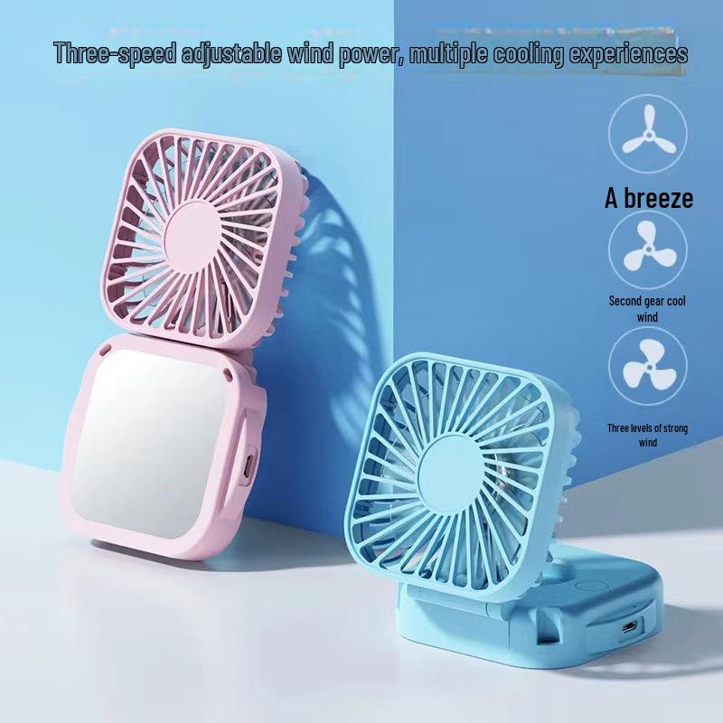 USB Rechargeable Mini Neck Hanging Foldable Fan: Portable, Handheld, Desktop, for Office & Outdoor Use