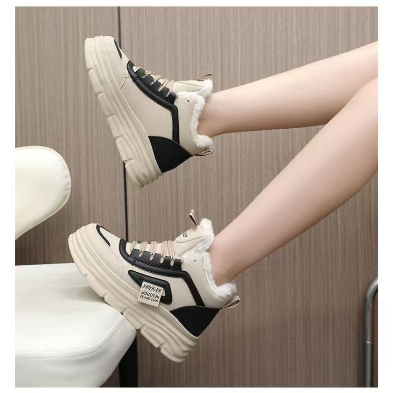 Women Casual Winter Warm Plush Lined Thick Sole Mid Top Snow Boots