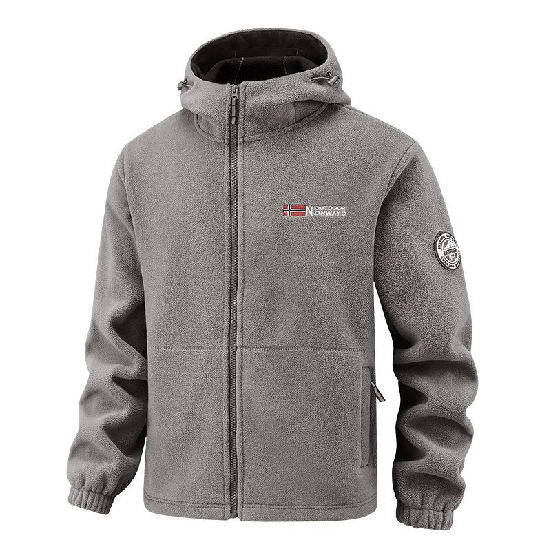 Winter Sportkleding Set Heren Retro Training Dikke Fleece Jas + Broek Tweedelige Set Casual Ski Hardlopen Trainingspak Pak