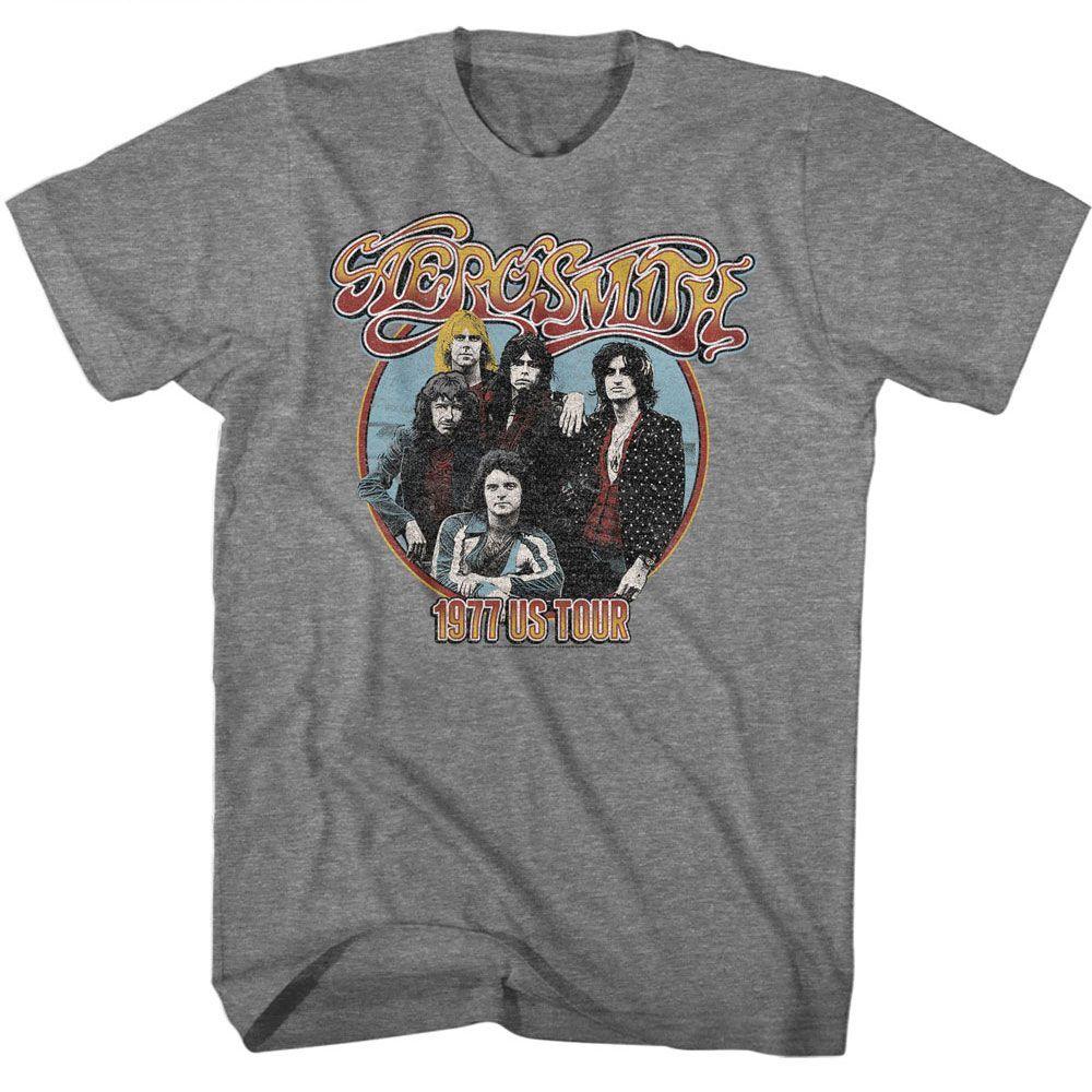 Aerosmith 1977 Tour Graphite Heather T-Shirt