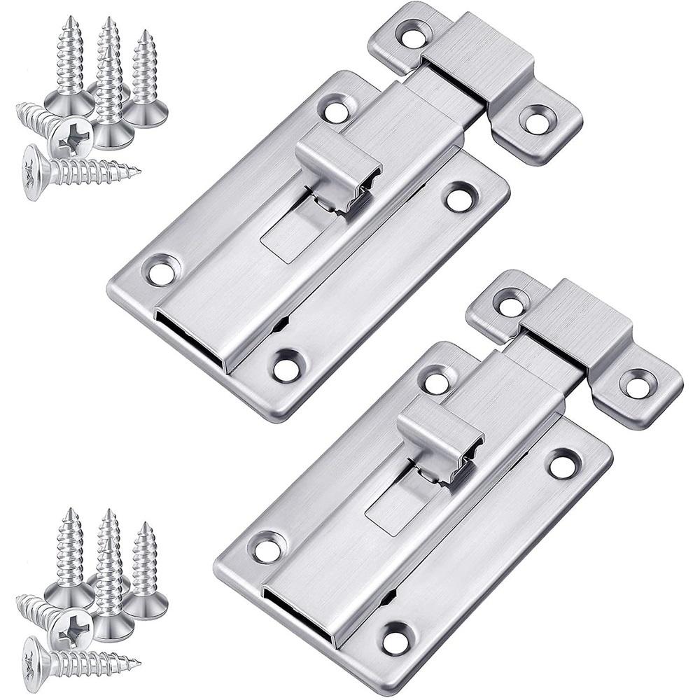 

2 Pack Stainless Steel Door Latches Door Bolts Sliding Bolts Surface Mounted Slide Bolt For Indoor And Outdoor, 2 Inches