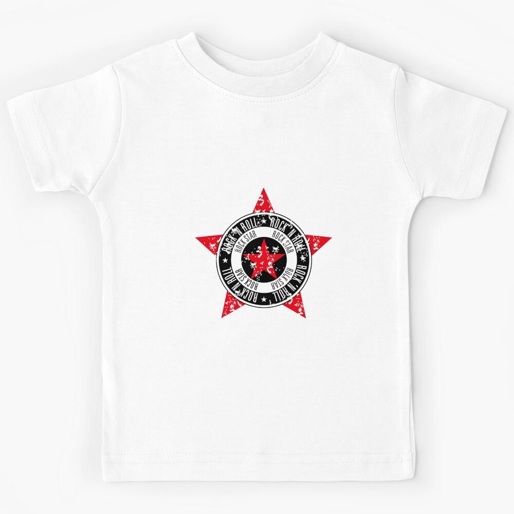 Rock and Roll Star Grunge Distressed Star Design Kids T-Shirt 150