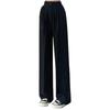 SAINT MARANT SL2414 Casual Wide Leg Pants with High Long Perfect for Office and Size Black Women's Banding, Waist, Black, Slacks, Suits, M,