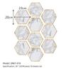 50Pcs Grey and White Marble Wood Bohemian Peel and Stick Self-Adhesive Hexagon Tile Stickers for Home Cabinet Kitchen Living Room Wall