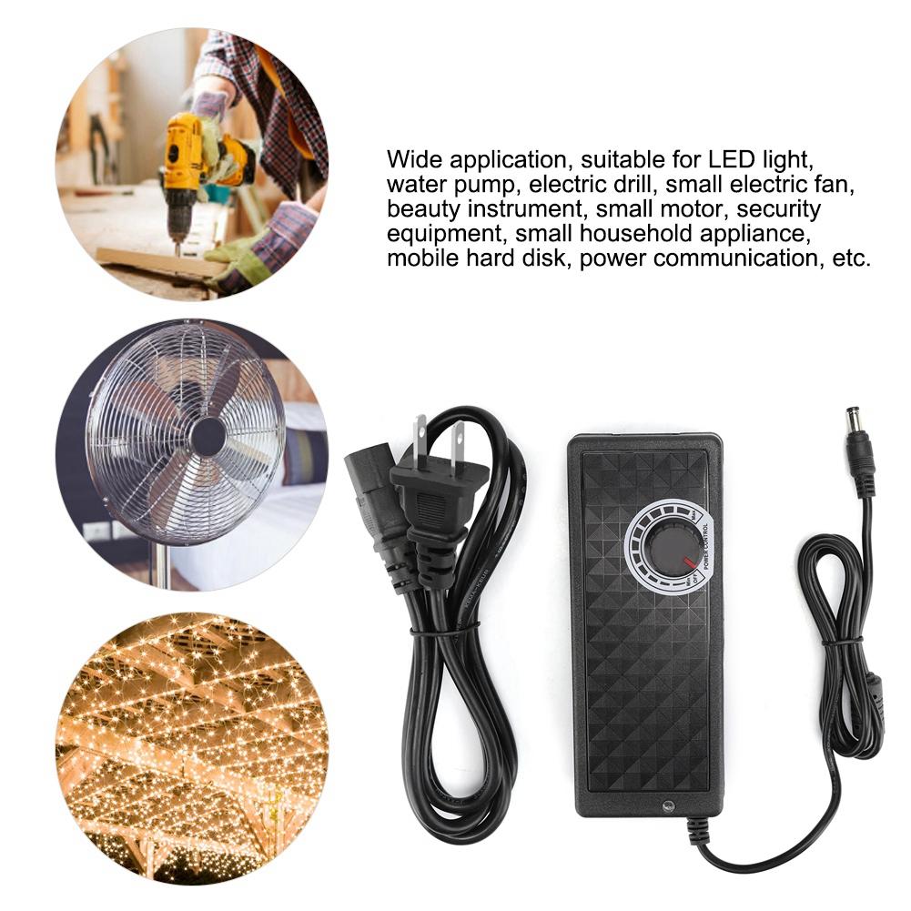 12-24V 5A Adjustable Power Supply Voltage Regulation Power Adapter with AC Cable