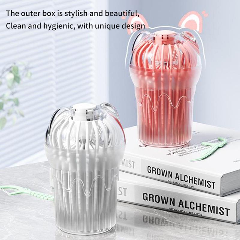 

Набор зубочисток для зубной нити, пластиковая межзубная щетка, многоразовая зубная нить, портативный очиститель для зубов с футляром для хранения Purple зелёный