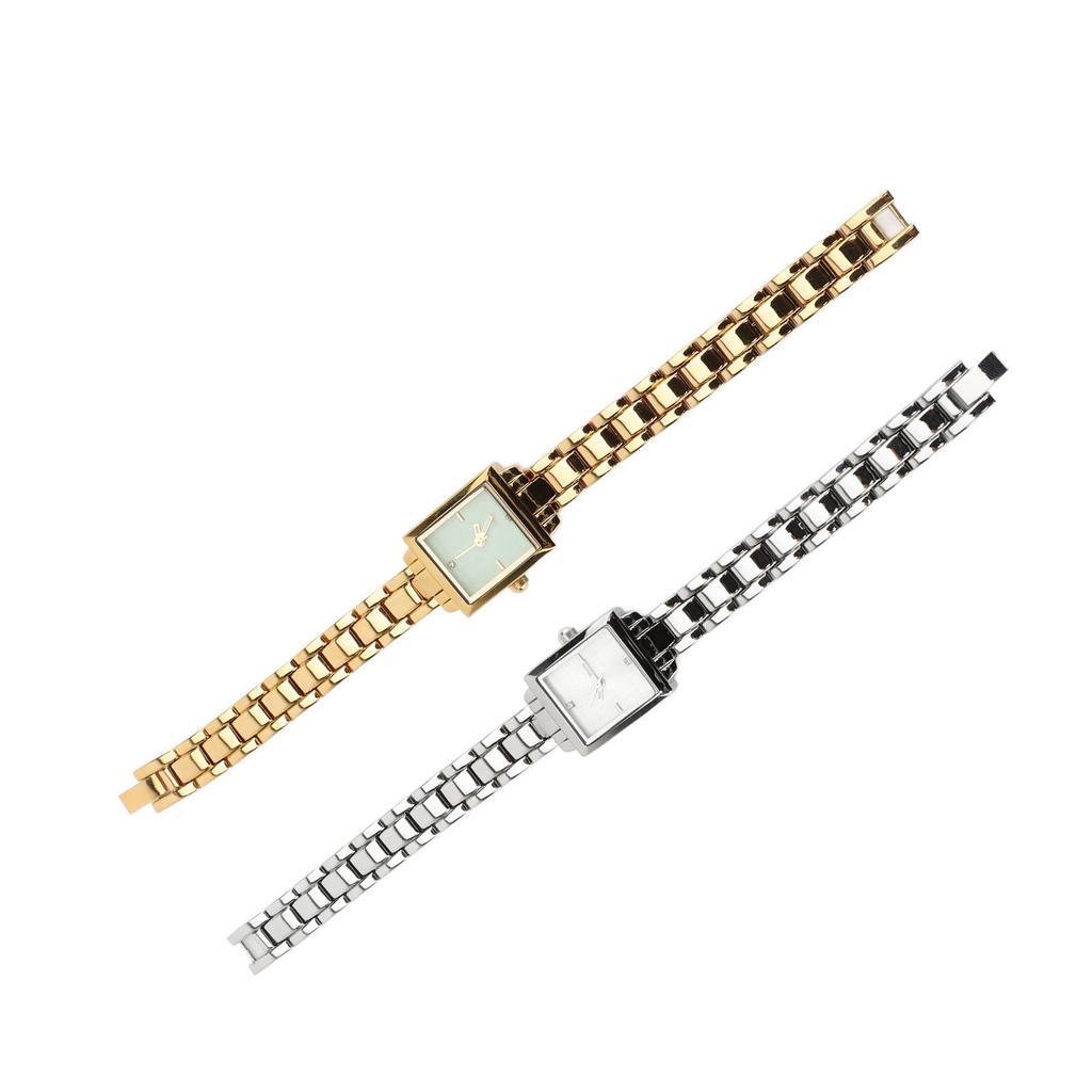 Women Stainless Steel Wristwatch Rhinestone Fashionable Rectangular Water Proof 30m Lady Watch for D