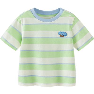 Minibala Unisex Pure Cotton Striped Short Sleeve T-Shirt