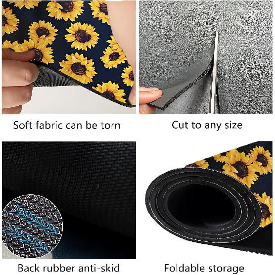 Dish Drying Mat Foldable Fall Kitchen Drying Mat Absorbent Sink Mat Multi-Purpose Coffee Pad Easy To Clean,Kitchen Gadgets,sunflower decor(sunflower)