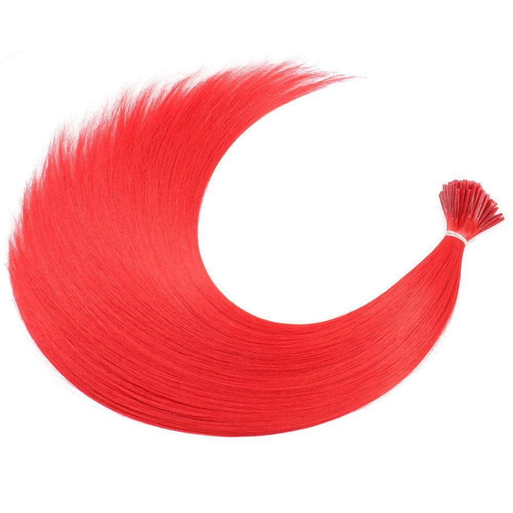 

100Pcs/Pack Synthetic Hair Strands of Hair pieces Fake Hair Pieces Hair Extensions Women червоний