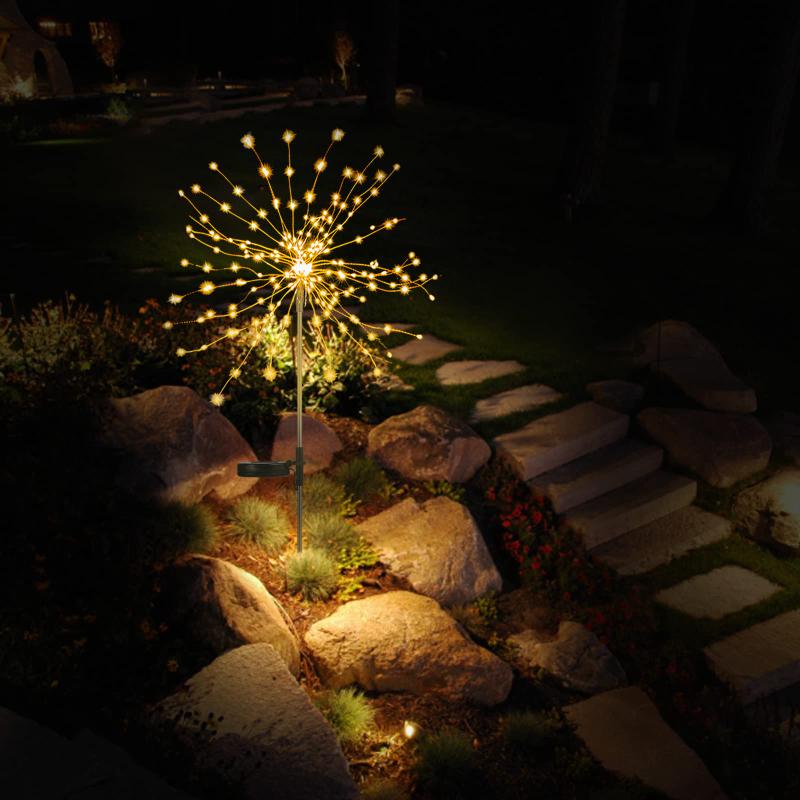 Solar Fireworks Outdoor Courtyard Lights Waterproof Taraxacum Lights Garden Festival Decorative Color Lights Ground Inserted Lawn Lights