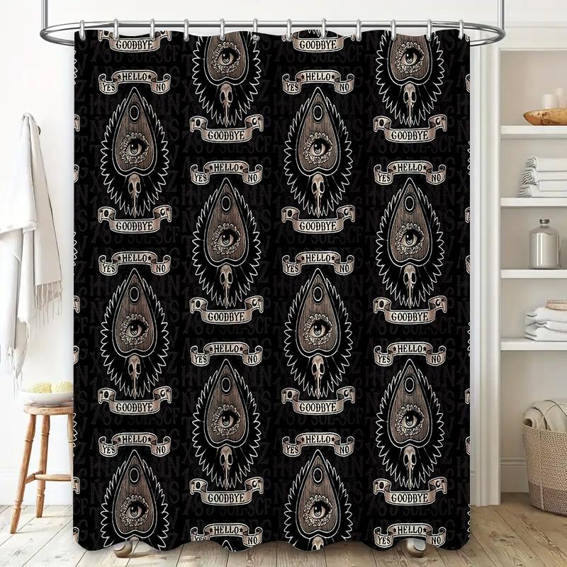 Gothic Horror Shower Curtain Spooky Witchy Macabre Halloween Decor Room Dark Aesthetic Tapestry Paranormal Occult Home Bathroom