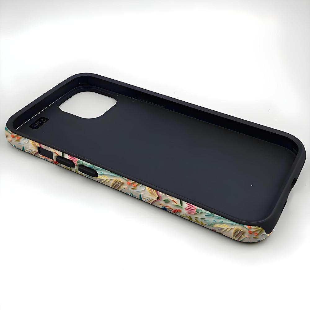 Imitation Embroidery Pattern Phone Case Suitable for iPhone 17 16 15 14 13 12 11Pro/Max/Plus Anti Drop and Shockproof Back Cover