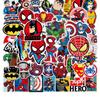 50 Marvel & DC Superhero Cartoon Stickers for Car, Guitar, Notebook, and Graffiti Use