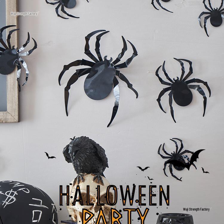 Halloween Pumpkin Lantern Decorations: Bat Ornaments & Scene Props for Bars and Shops
