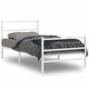 Metal Bed Frame with Headboard and Footboard White 100 x 200 cm