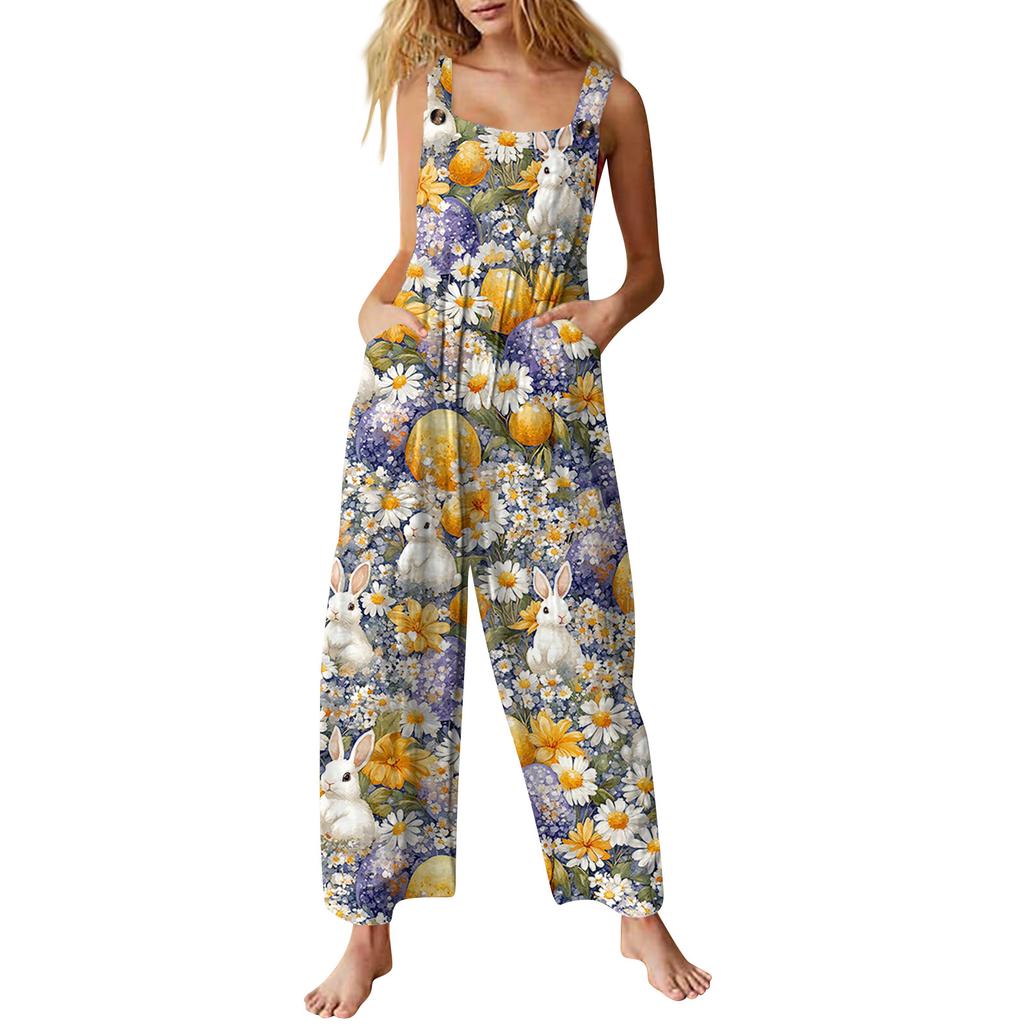 Damen Jumpsuit Bedruckter lässiger lockerer Jumpsuit