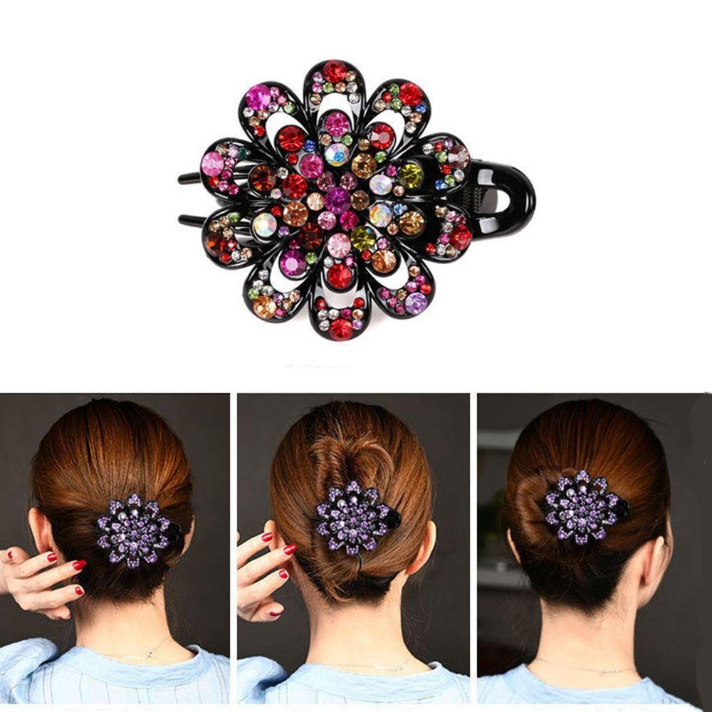 All-match Korean Style Hairpin Female Hair Accessories Rhinestone Duckbill Clip Flower Hair Clip