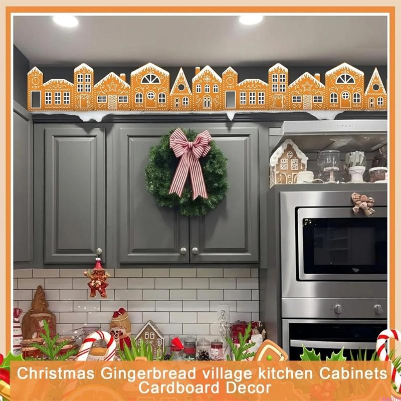 Handbuilt Large Christmas Cake House Cardboard Outfits with Lights, Cardboard Cake Village Decor for Christmas Party Games Handb
