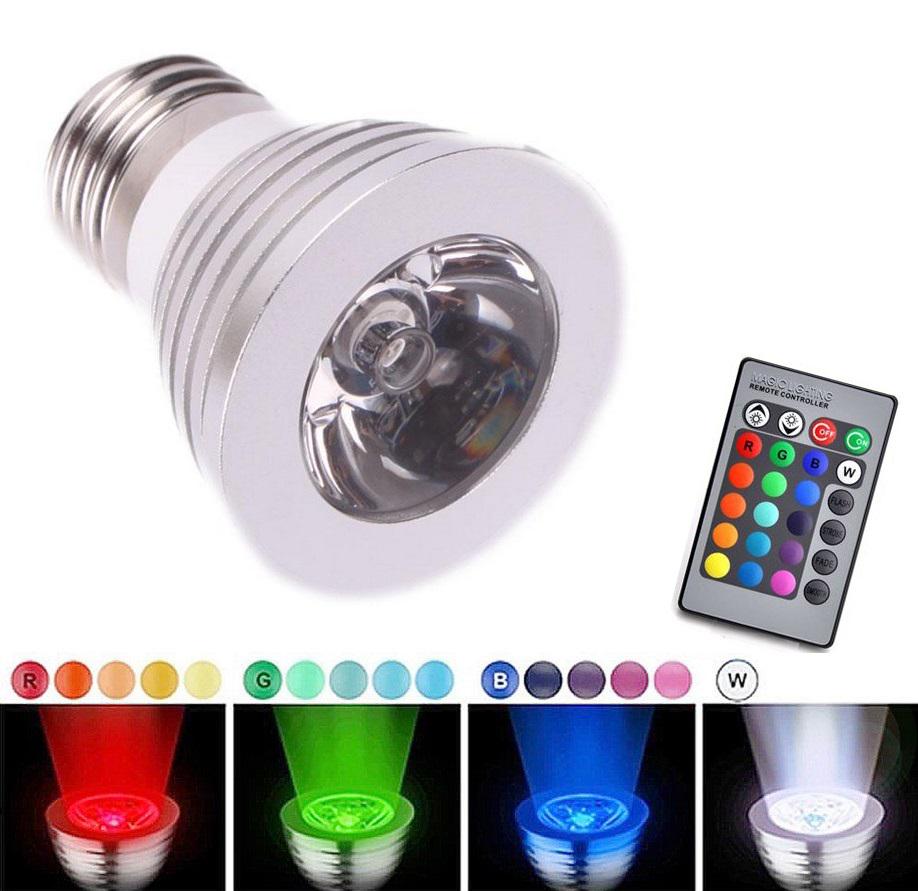 

Лампа-шар с эффектом прожектора 3 Вт 16 цветов светодиодная беспроводной пульт управления 63*50mm