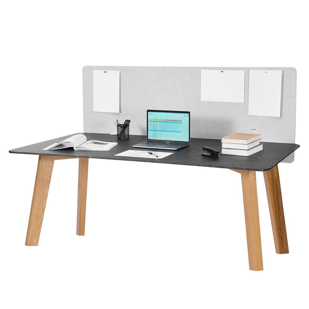 Desk Divider Privacy Panel, 1524 X 610 Mm Clamp-on Office Desk Partition, PET Cubicle Partition Panel, Workstation Privacy Divider with 2 C-Type