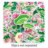 50 Lotus Leaves Doodle Small Fresh Plants Flowers Creative DIY Mobile Suitcase Stickers Waterproof