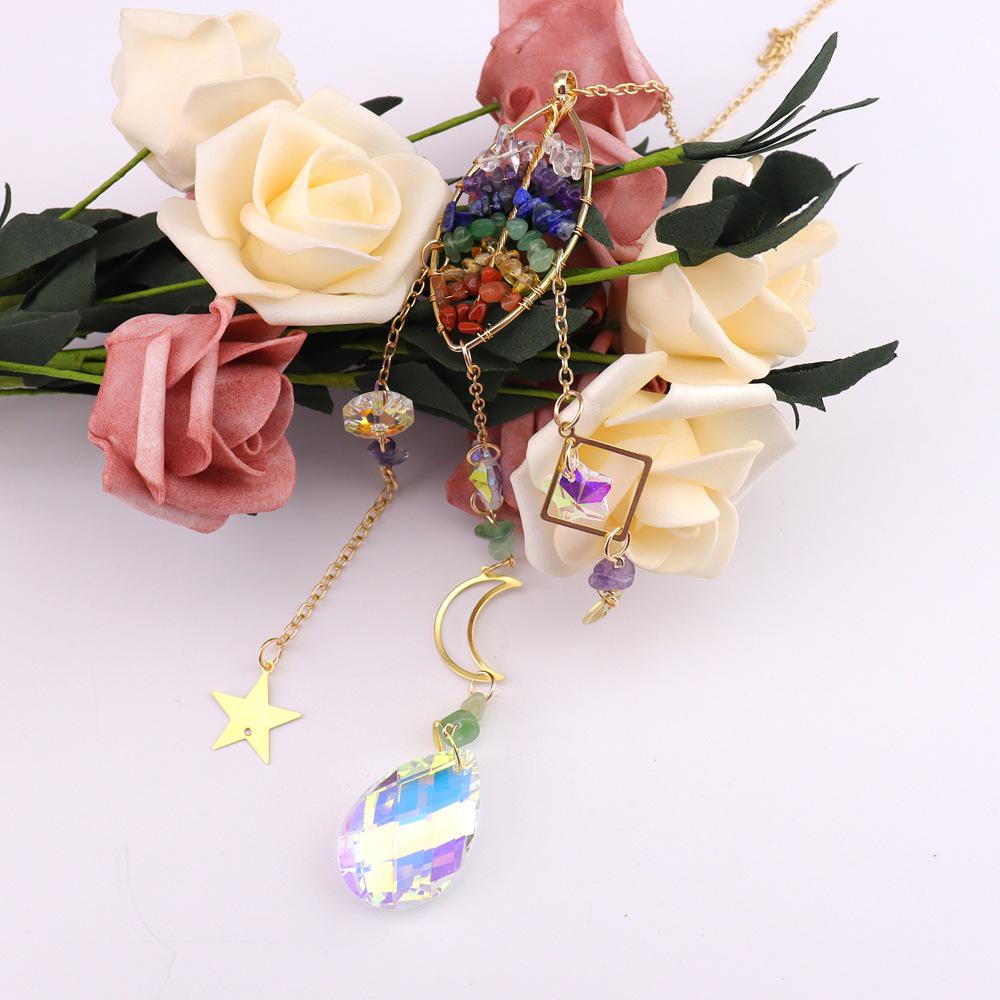 Crystal Tree of Life Rainbow Sun Catcher Pendant