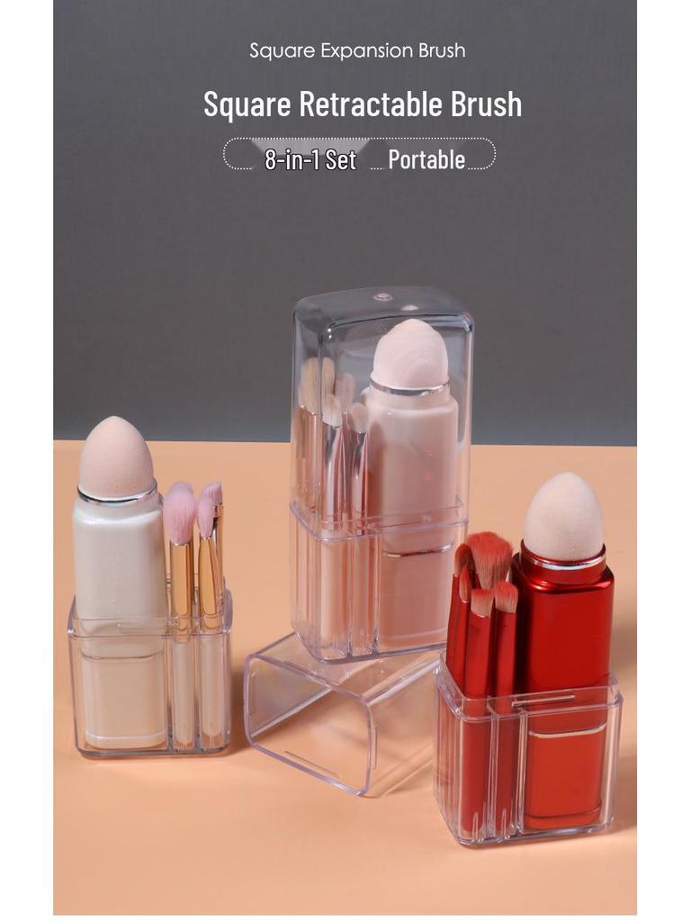 Jukai 8-in-1 Mini Retractable Makeup Brush Set