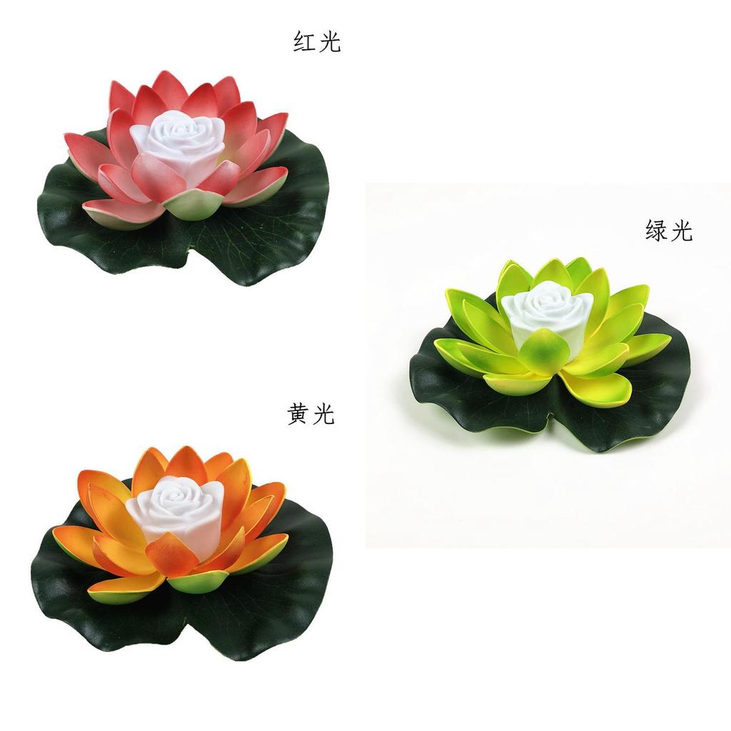 Beautiful Led Lotus Flower Lamp Water Floating Decorative Light With Battery Included For Outdoor And Indoor Use 18cm Red