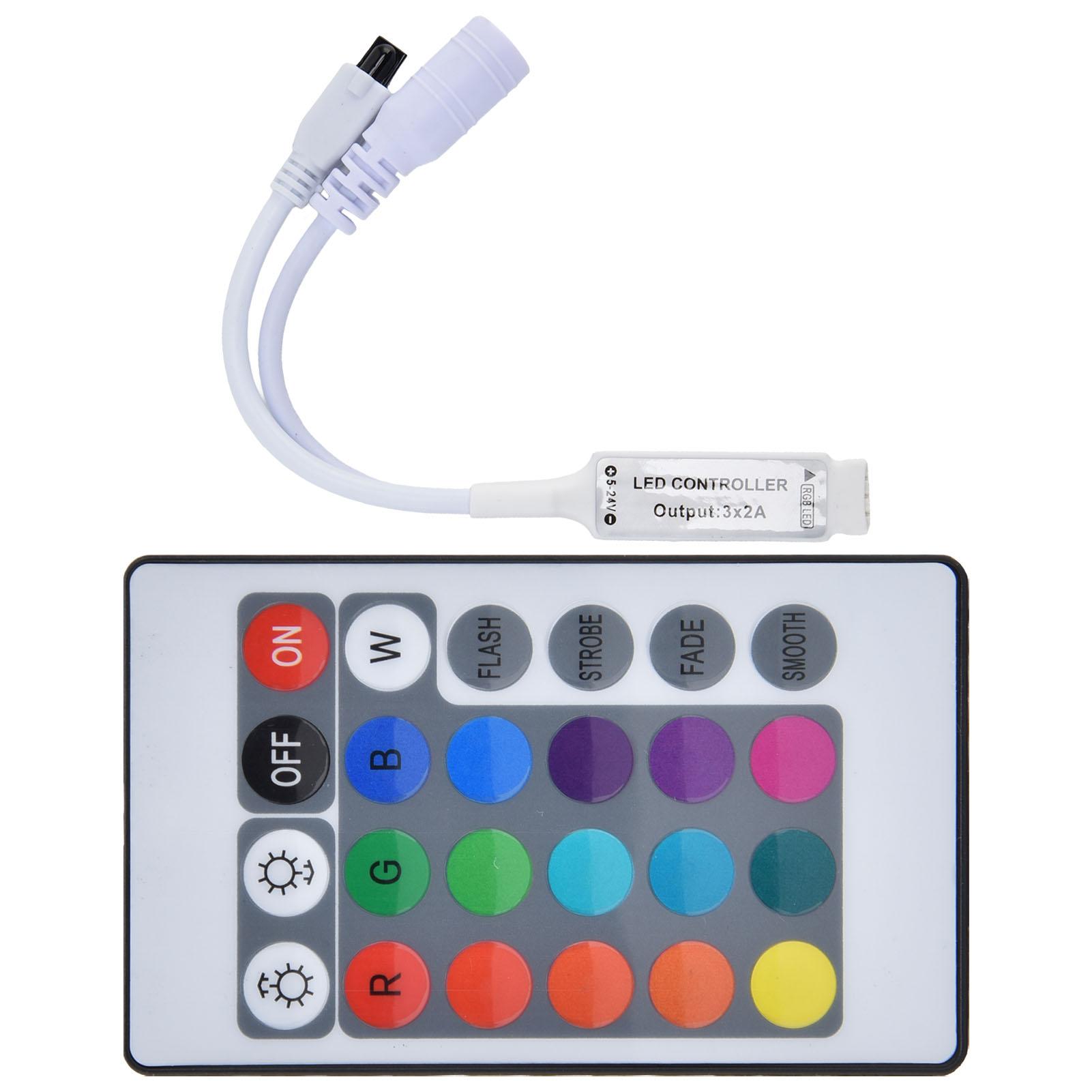 

24-кнопочный ИК-пульт дистанционного управления, беспроводной контроллер цветной светодиодной ленты для монохромных ламп с