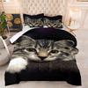 Cute Kitten Luxury Theme Home Comforter Winter Quilted Blanket Goose Down Duvet Quilt Cover King Queen 3D Blanket Size Twin