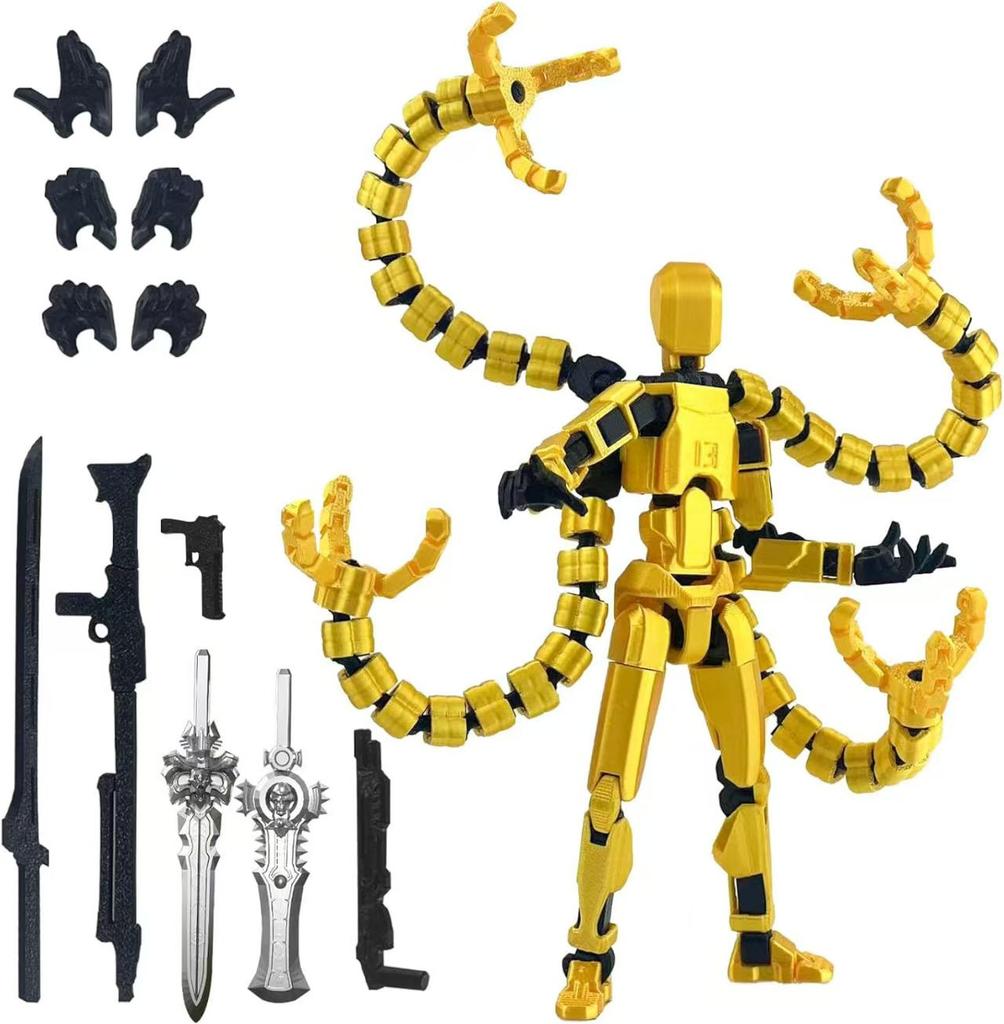 Titan 13 Action Figure,Assembly Completed 3D Printed T13 Multi-Jointed Movable Robot with Full Articulation Lucky13 Nova13 Dummy