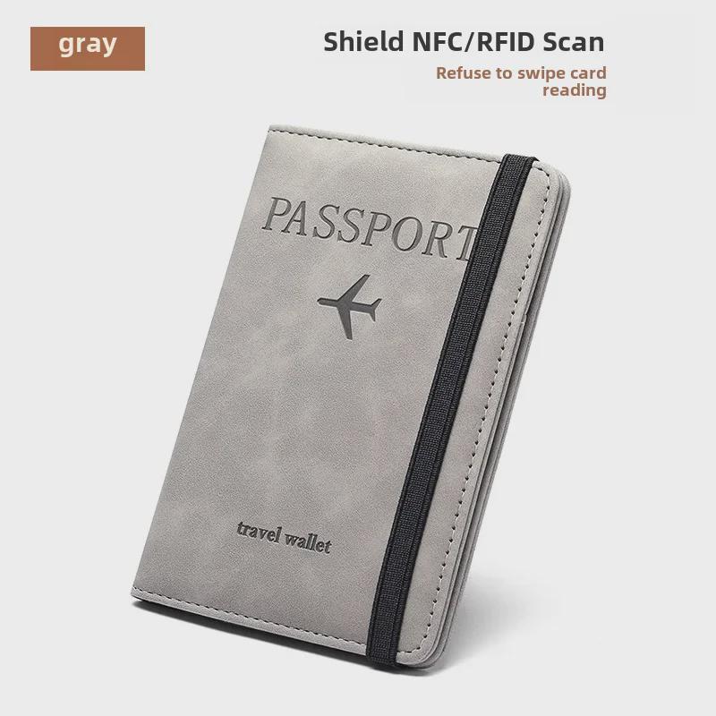 Cross-Border PU Leather RFID Travel Wallet & Passport Holder