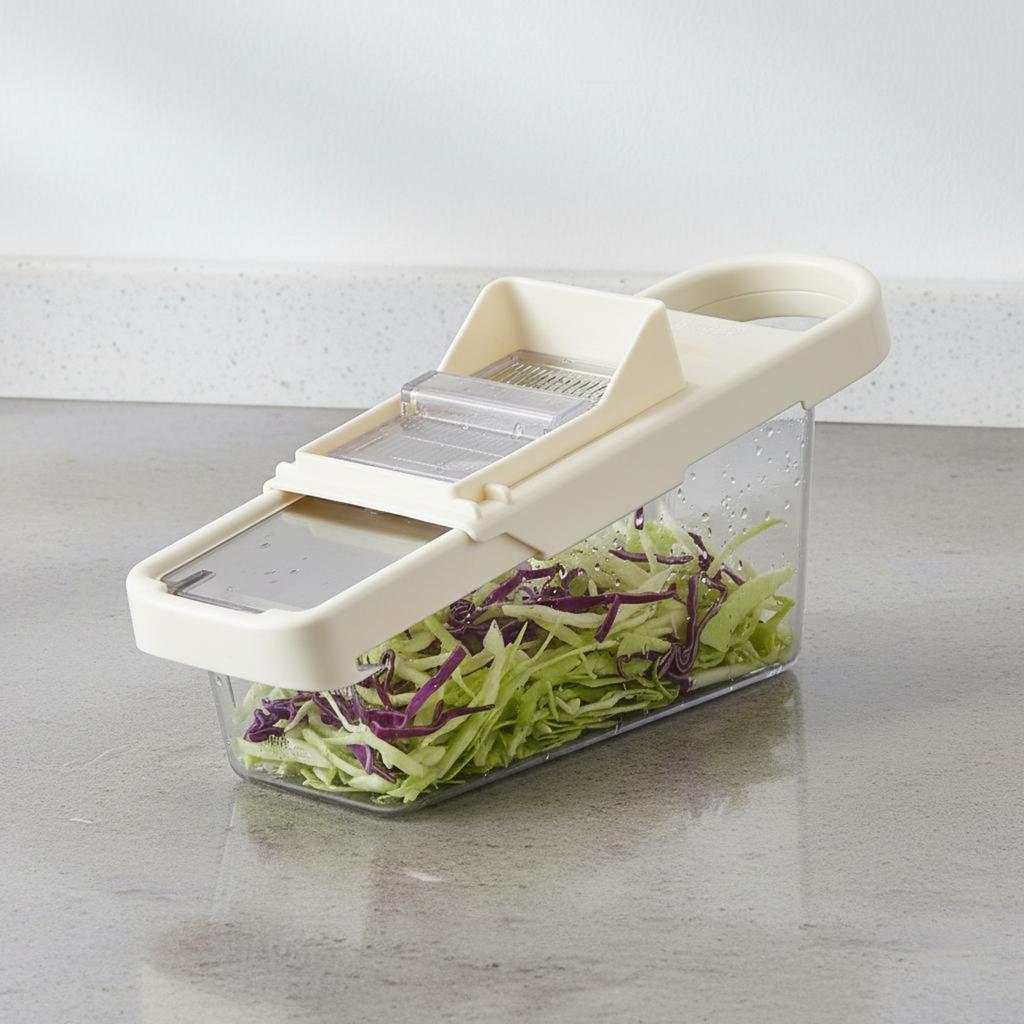 Mandoline Cutter with Container Stainless Steel Vegetable Grater Box Julienne Cutter with Catcher Safety