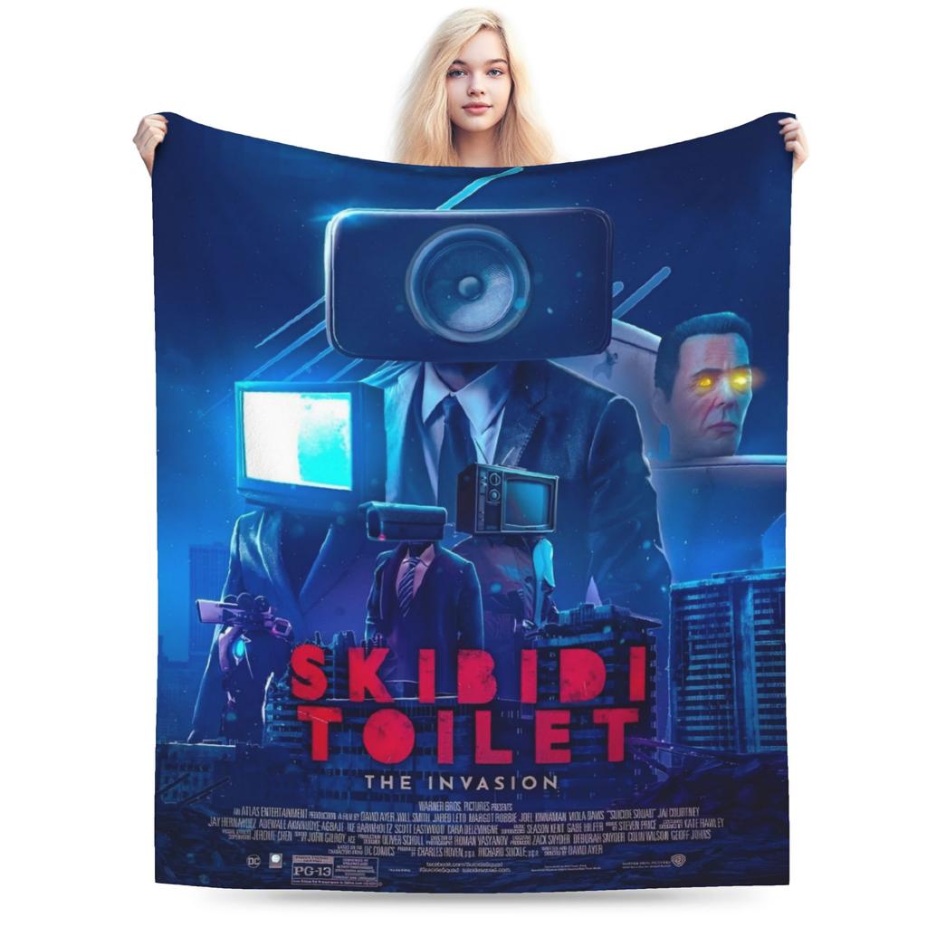 Coperte Titan Speakerman Skibidi Toilet Coperta Plaid in Lana Biancheria da Letto Decorazione Divano Copriletto Ultra Morbido Caldo