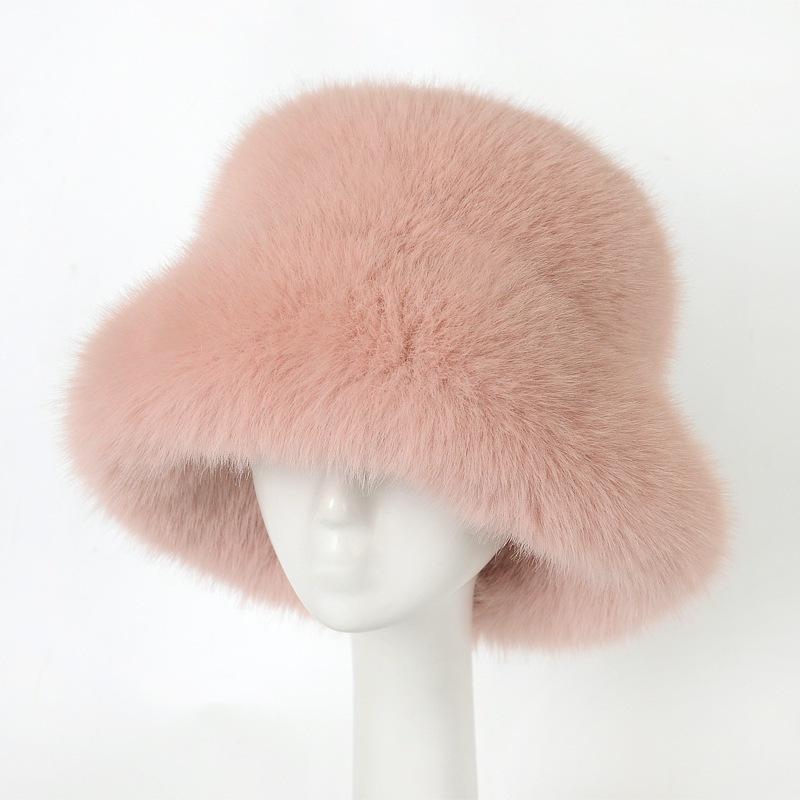 Stylish Faux Fox Fur Hat - Premium Women's Autumn/winter Fluffy Bucket Hat - High-end Plush Hat