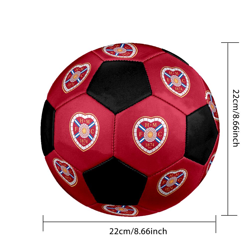 Heart of Midlothian FC Soccer Ball Colorful All Ages Machine Stitched PVC Competition Ready Durable High-Bounce