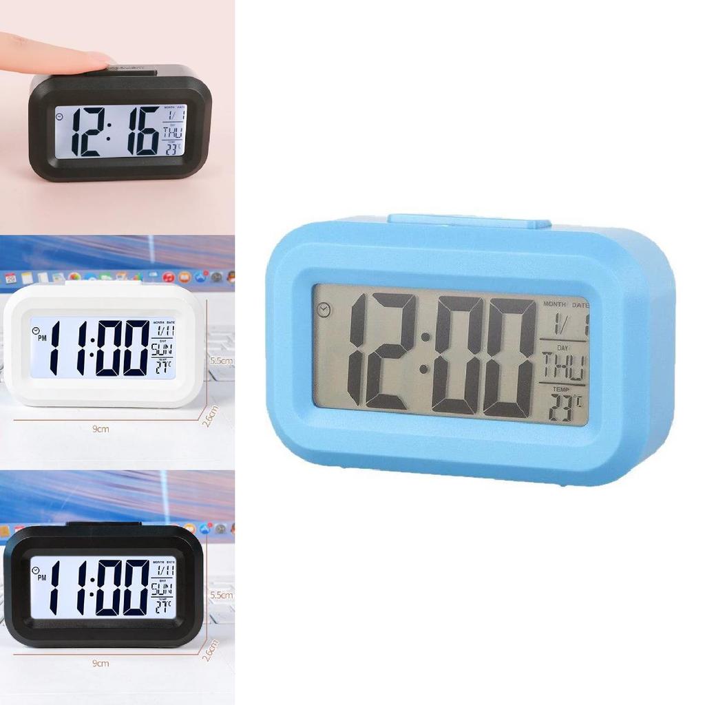 Cartoon Kids Mini Electronic Alarm Clock With Temperature Display Night Light For Childrens Room Decor