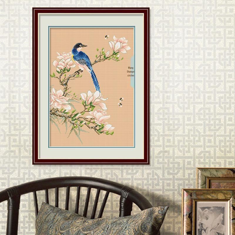 

Вышивка крестом «Магнолия» - 2019 год, китайский стиль для спальни и гостиной Eco Cotton 3 Strands Embroidery