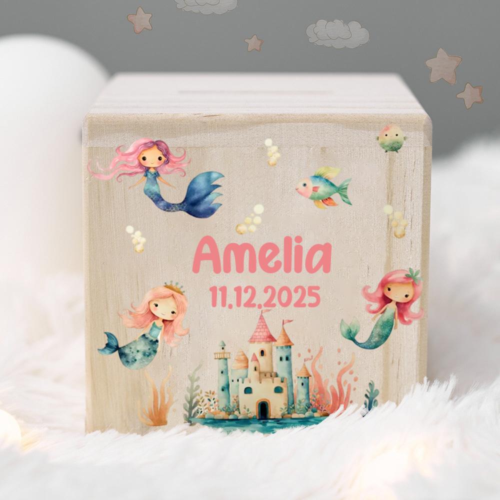 Custom Baby Money Box Personalized Animal Piggy Bank Children Wooden Money Box with Name Birthday Gifts for Baby Kids