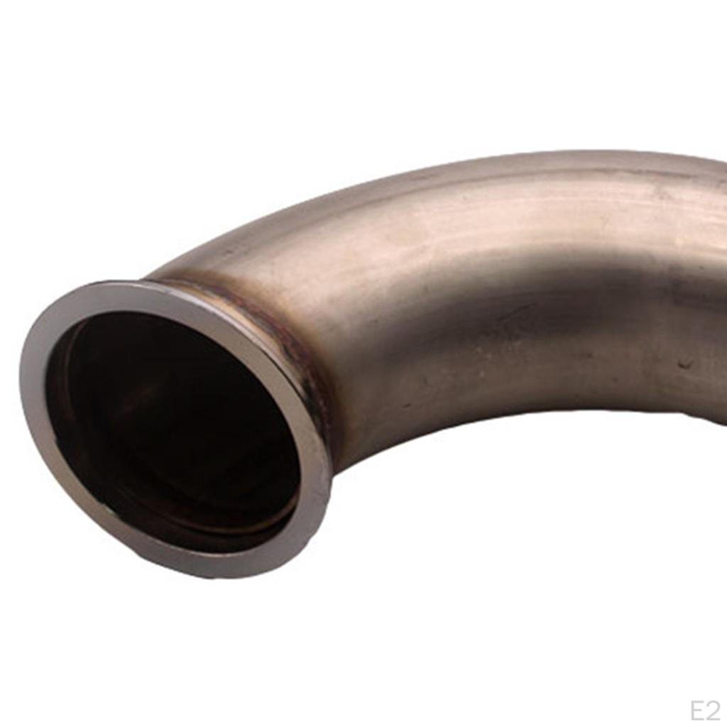 Universeller 3-Zoll-Edelstahl 90°-Adapter Auspuffflansch Silber