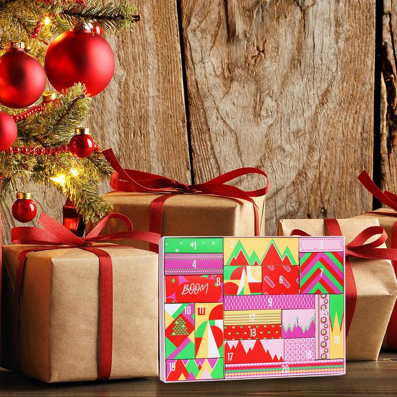 Christmas Advent Calendar Makeup Tools Countdown Calendar Gift Boxes Lipstick Eye Shadow Cosmetics Set Party Favors for Girls