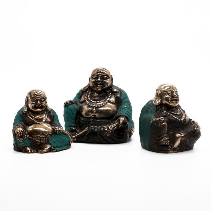Happy Buddha Figurines Set of 3 Assorted Sizes