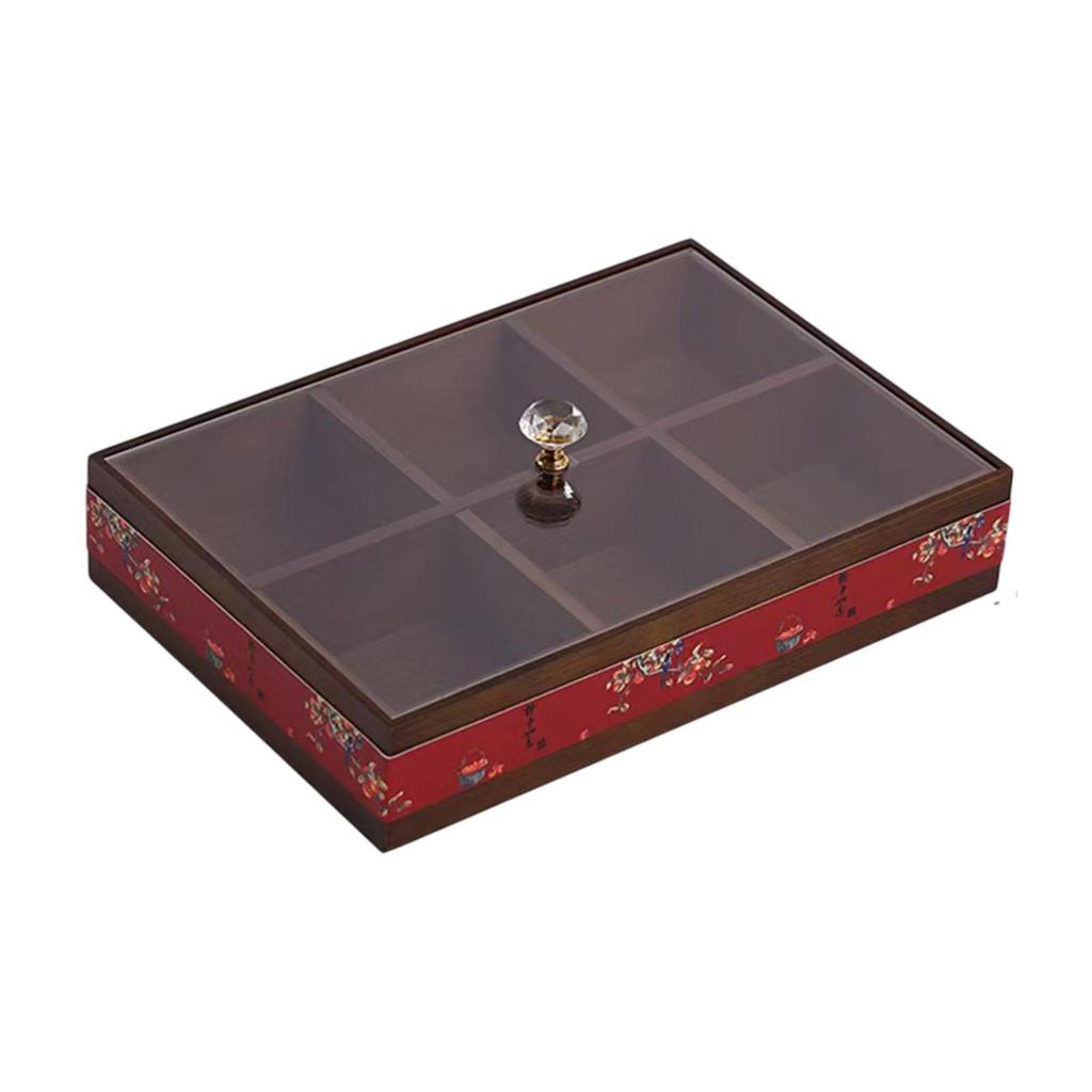 Divided Serving Tray Appetizer Decorative with Clear Lid for Candy And Fruits Dessert Cookies