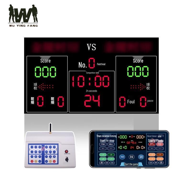 Basketball Electronic Scoreboard with 24-Second Shot Clock