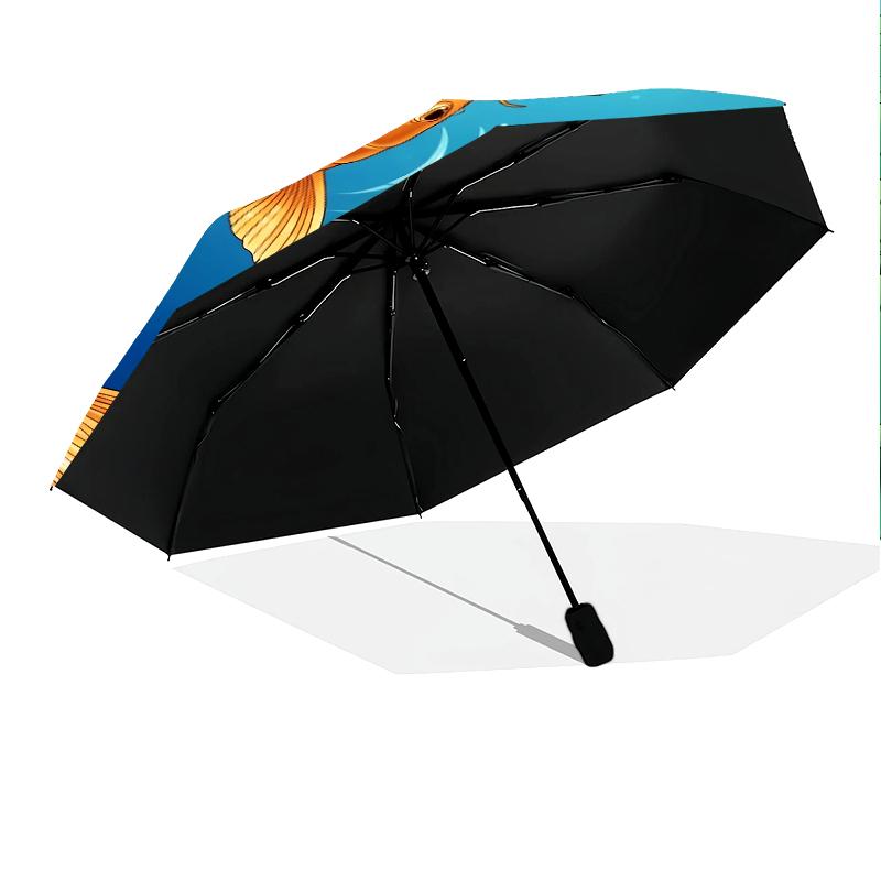 1 PC Automatic Folding Umbrella - Koi fish Pattern, Portable & Foldable Design with 8 Ribs, Christmas Birthday Gifts
